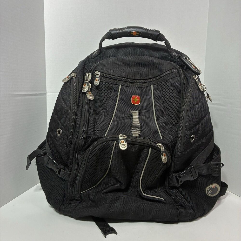 SwissGear Laptop Backpack Black Airflow Multi Compartment Travel School Bag